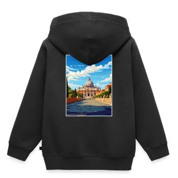 Vatikan Italien Dekoration Vintage Reiseposter WPA - Kinder Premium Organic Hoodie - Schwarz - Hinten - AI Model Kid Male (0cm)