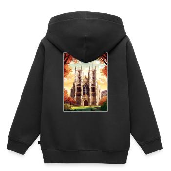 Westminster Abbey London Vintage Travel Poster WPA - Kids Premium Organic Hoodie - black - Back - AI Model Kid Male (0cm)