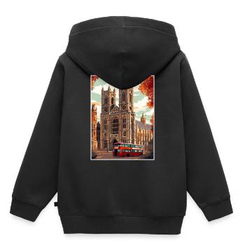 Westminster Abbey London Vintage Travel Poster WPA - Kids Premium Organic Hoodie - black - Back - AI Model Kid Male (0cm)