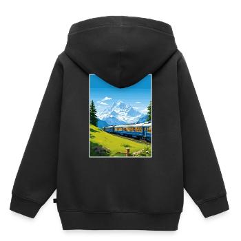 Orient Express Europa Deko Vintage Reiseposter - Kinder Premium Organic Hoodie - Schwarz - Hinten - AI Model Kid Male (0cm)