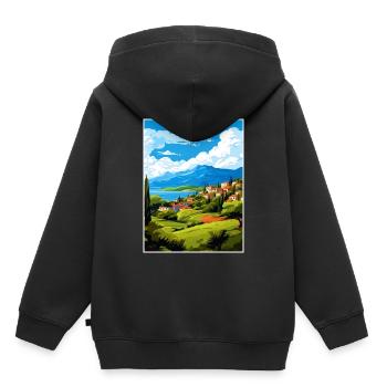 Sparta Griechenland Dekoration Vintage Reiseposter WPA - Kinder Premium Organic Hoodie - Schwarz - Hinten - AI Model Kid Male (0cm)