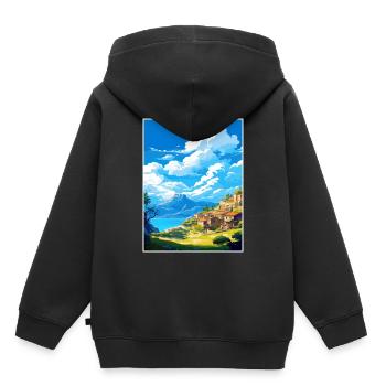 Sparta Griechenland Dekoration Vintage Reiseposter WPA - Kinder Premium Organic Hoodie - Schwarz - Hinten - AI Model Kid Male (0cm)