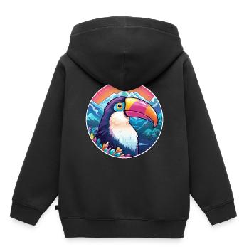Toucan Watercolor Cartoon Kawaii Pet Animal Colorf - Kids Premium Organic Hoodie - black - Back - AI Model Kid Male (0cm)