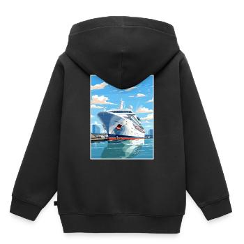 Southampton Angleterre Vintage voyage affiche Souvenir - Sweat Premium à capuche enfant bio - noir - Dos - AI Model Kid Male (0cm)