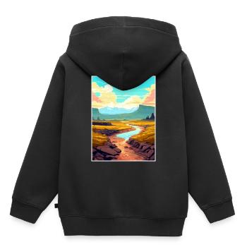 Vulkane Nationalpark Vulkan Hawaii Souvenir - Kinder Premium Organic Hoodie - Schwarz - Hinten - AI Model Kid Male (0cm)