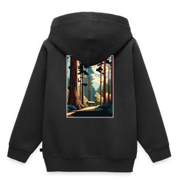 Muir Woods National Monument Californie Souvenir - Sweat Premium à capuche enfant bio - noir - Dos - AI Model Kid Male (0cm)