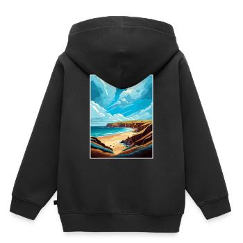 Point Reyes National Seashore California Souvenir - Kinder Premium Organic Hoodie - Schwarz - Hinten - AI Model Kid Male (0cm)
