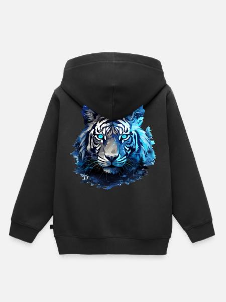Tiger - Kinder Premium Organic Hoodie - Schwarz