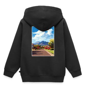 Springdale Utah affiches Vintage voyage affiche WPA - Sweat Premium à capuche enfant bio - noir - Dos - AI Model Kid Male (0cm)