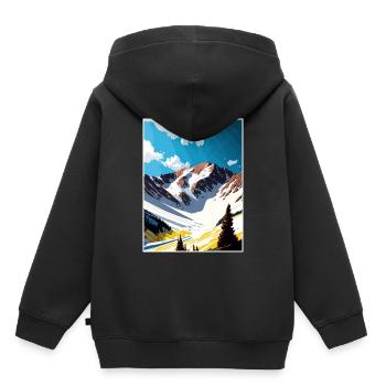 Arapahoe Basin Colorado Vintage voyage affiche WPA - Sweat Premium à capuche enfant bio - noir - Dos - AI Model Kid Male (0cm)