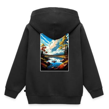Fool Hollow Lake Arizona Vintage Travel Poster WPA - Kids Premium Organic Hoodie - black - Back - AI Model Kid Male (0cm)
