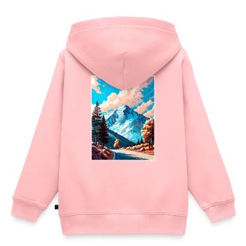 Mount Wilson California Vintage Reiseposter WPA - Kinder Premium Organic Hoodie - Rosa - Hinten - AI Model Kid Female (0cm)