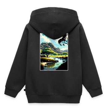 Malibu Creek California Vintage Travel Poster WPA - Kids Premium Organic Hoodie - black - Back - AI Model Kid Male (0cm)