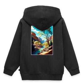 Oak Creek Canyon Arizona Vintage Travel Poster WPA - Kids Premium Organic Hoodie - black - Back - AI Model Kid Male (0cm)