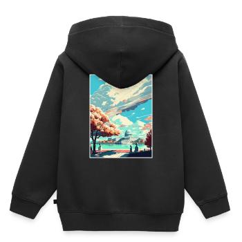 Washington Dc États-Unis Vintage affiche de voyage - Sweat Premium à capuche enfant bio - noir - Dos - AI Model Kid Male (0cm)