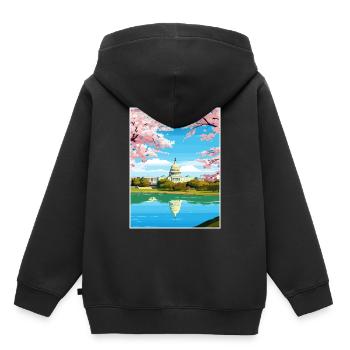 Washington Dc Vereinigte Staaten Vintage Reiseposter - Kinder Premium Organic Hoodie - Schwarz - Hinten - AI Model Kid Male (0cm)