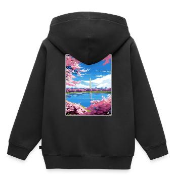 Washington Dc Vereinigte Staaten Vintage Reiseposter - Kinder Premium Organic Hoodie - Schwarz - Hinten - AI Model Kid Male (0cm)