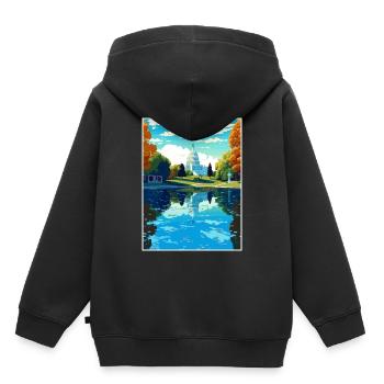 Washington Dc Vereinigte Staaten Vintage Reiseposter - Kinder Premium Organic Hoodie - Schwarz - Hinten - AI Model Kid Male (0cm)