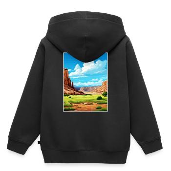Capitol Reef National Park Vintage Reiseposter - Kinder Premium Organic Hoodie - Schwarz - Hinten - AI Model Kid Male (0cm)