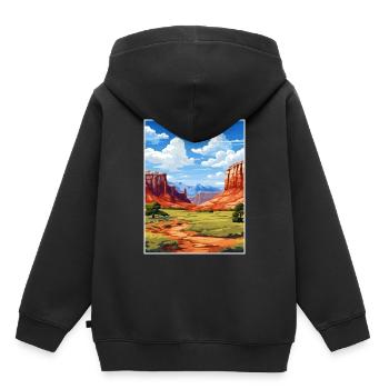 Capitol Reef National Park Vintage Reiseposter - Kinder Premium Organic Hoodie - Schwarz - Hinten - AI Model Kid Male (0cm)