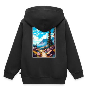 Pacific Crest Trail Kalifornien Reiseposter - Kinder Premium Organic Hoodie - Schwarz - Hinten - AI Model Kid Male (0cm)