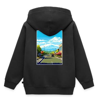 San Jose Kalifornien Vintage Reiseposter Souvenir - Kinder Premium Organic Hoodie - Schwarz - Hinten - AI Model Kid Male (0cm)