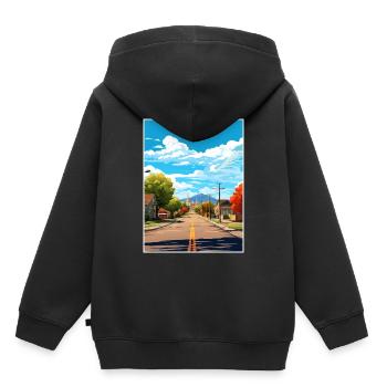 Vernal Utah affiches Vintage voyage affiche Souvenir - Sweat Premium à capuche enfant bio - noir - Dos - AI Model Kid Male (0cm)