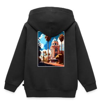 San Jose Kalifornien Vintage Reiseposter Souvenir - Kinder Premium Organic Hoodie - Schwarz - Hinten - AI Model Kid Male (0cm)