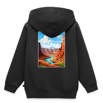 Vernal Utah affiches Vintage voyage affiche Souvenir - Sweat Premium à capuche enfant bio - noir - Dos - AI Model Kid Male (0cm)