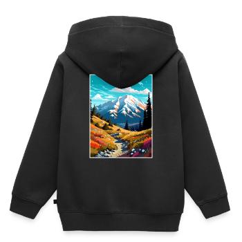 Mount Baldy Texas Vintage Reiseposter Souvenir - Kinder Premium Organic Hoodie - Schwarz - Hinten - AI Model Kid Male (0cm)