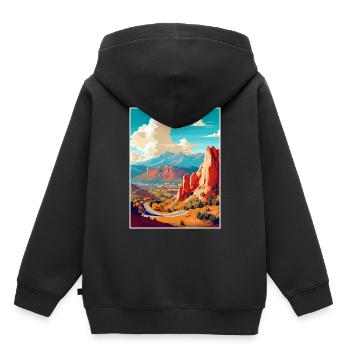 Colorado Springs Vintage voyage affiche Souvenir - Sweat Premium à capuche enfant bio - noir - Dos - AI Model Kid Male (0cm)