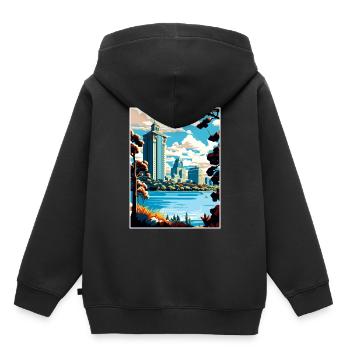 Oakland California Vintage Travel Poster Souvenir - Kids Premium Organic Hoodie - black - Back - AI Model Kid Male (0cm)