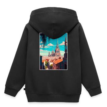 Guadalajara Dekoration Vintage Reiseposter WPA - Kinder Premium Organic Hoodie - Schwarz - Hinten - AI Model Kid Male (0cm)