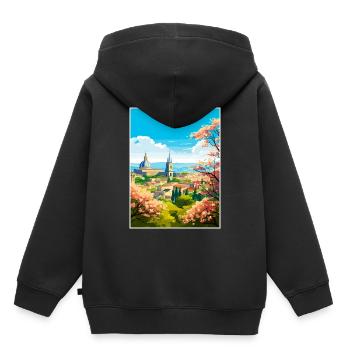 Guadalajara Dekoration Vintage Reiseposter WPA - Kinder Premium Organic Hoodie - Schwarz - Hinten - AI Model Kid Male (0cm)