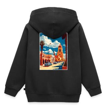 Guadalajara Dekoration Vintage Reiseposter WPA - Kinder Premium Organic Hoodie - Schwarz - Hinten - AI Model Kid Male (0cm)