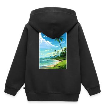 Péninsule d’Osa Costa Rica Vintage voyage affiche WPA - Sweat Premium à capuche enfant bio - noir - Dos - AI Model Kid Male (0cm)