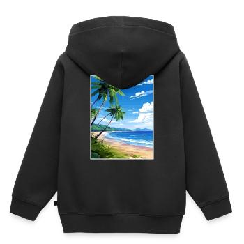 Péninsule d’Osa Costa Rica Vintage voyage affiche WPA - Sweat Premium à capuche enfant bio - noir - Dos - AI Model Kid Male (0cm)