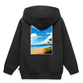 Péninsule de Nicoya Costa Rica Vintage Travel Poster - Sweat Premium à capuche enfant bio - noir - Dos - AI Model Kid Male (0cm)