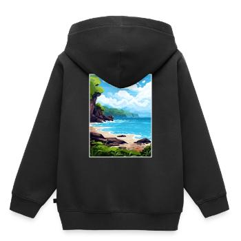 Péninsule de Papagayo Costa Rica affiche de voyage - Sweat Premium à capuche enfant bio - noir - Dos - AI Model Kid Male (0cm)