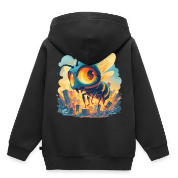 Abeille géante - Sweat Premium à capuche enfant bio - noir - Dos - AI Model Kid Male (0cm)