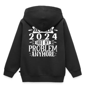 Pensioniert 2024 nicht mehr mein Problem Urlaub - Kinder Premium Organic Hoodie - Schwarz - Hinten - AI Model Kid Male (0cm)