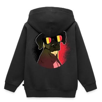 Belgien - Kinder Premium Organic Hoodie - Schwarz - Hinten - AI Model Kid Male (0cm)