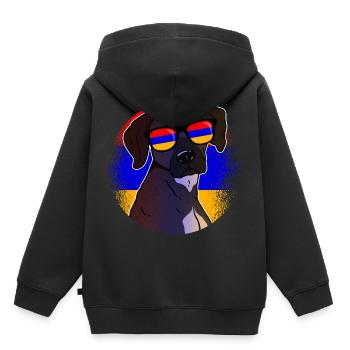Arménie - Sweat Premium à capuche enfant bio - noir - Dos - AI Model Kid Male (0cm)