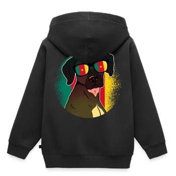 Kamerun - Kinder Premium Organic Hoodie - Schwarz - Hinten - AI Model Kid Male (0cm)