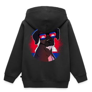 Cambodge - Sweat Premium à capuche enfant bio - noir - Dos - AI Model Kid Male (0cm)