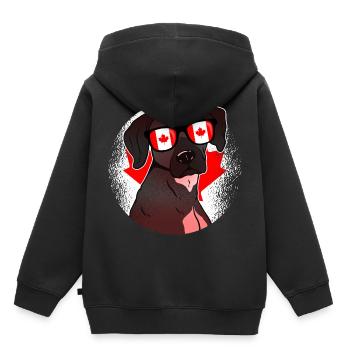 Kanada - Kinder Premium Organic Hoodie - Schwarz - Hinten - AI Model Kid Male (0cm)