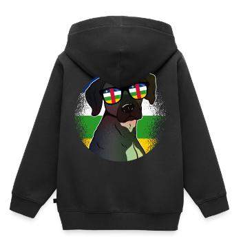 République Centrafricaine - Sweat Premium à capuche enfant bio - noir - Dos - AI Model Kid Male (0cm)