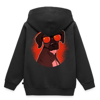 Chine - Sweat Premium à capuche enfant bio - noir - Dos - AI Model Kid Male (0cm)