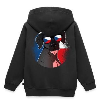 République tchèque - Sweat Premium à capuche enfant bio - noir - Dos - AI Model Kid Male (0cm)