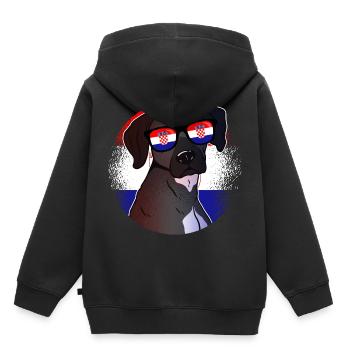 Kroatien - Kinder Premium Organic Hoodie - Schwarz - Hinten - AI Model Kid Male (0cm)